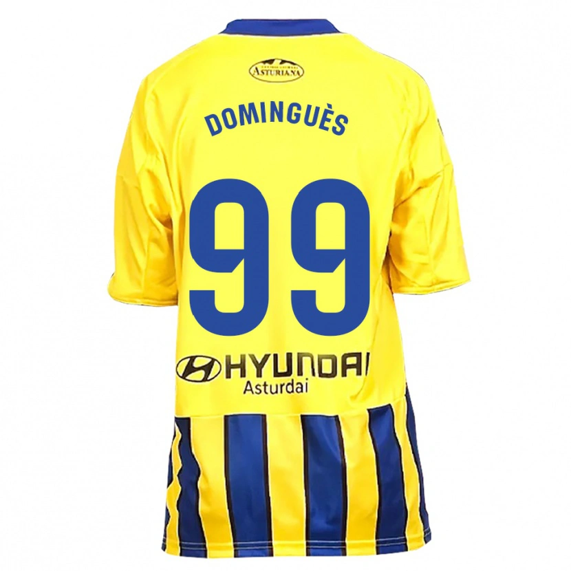 Danxen Kinderen Brandon Dominguès #99 Geel Blauw Uitshirt Uittenue 2025/26 T-Shirt