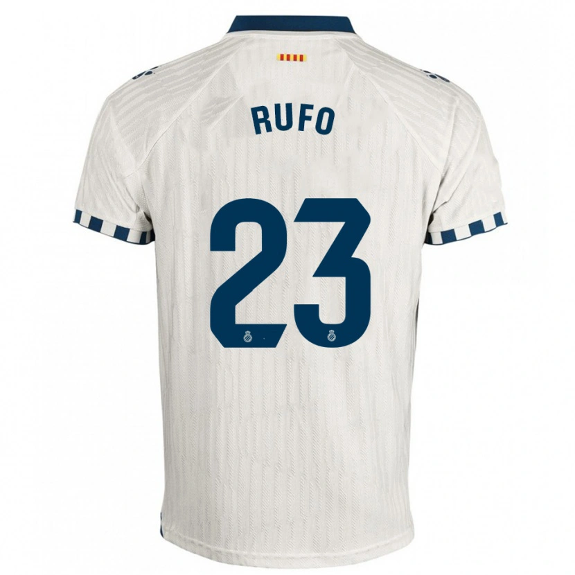 Danxen Kinderen Xavi Rufo #23 Wit Blauw Uitshirt Uittenue 2025/26 T-Shirt
