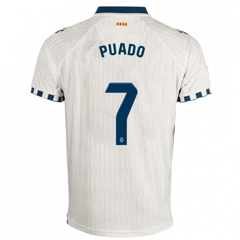 Danxen Kinderen Javi Puado #7 Wit Blauw Uitshirt Uittenue 2025/26 T-Shirt