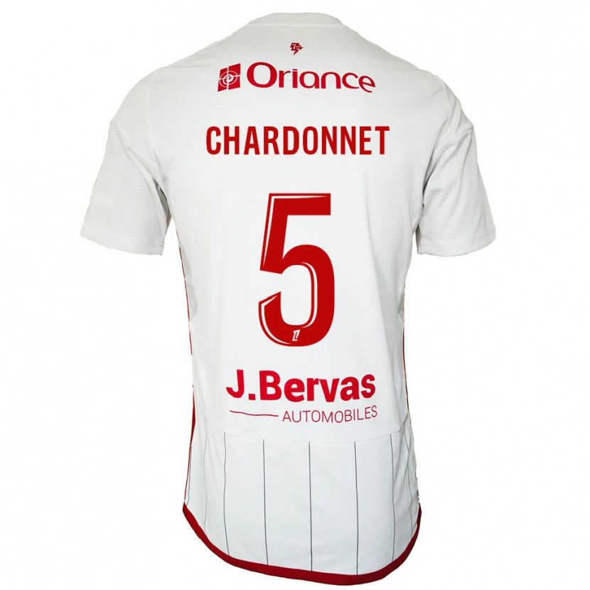 Danxen Kinderen Brendan Chardonnet #5 Wit Rood Uitshirt Uittenue 2025/26 T-Shirt