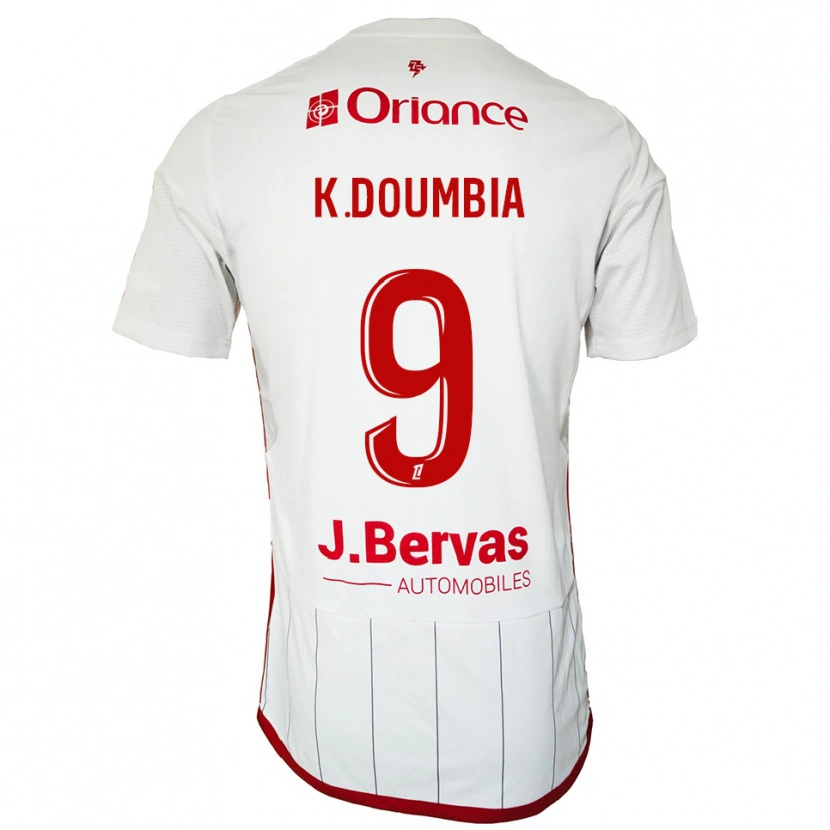 Danxen Kinderen Kamory Doumbia #9 Wit Rood Uitshirt Uittenue 2025/26 T-Shirt