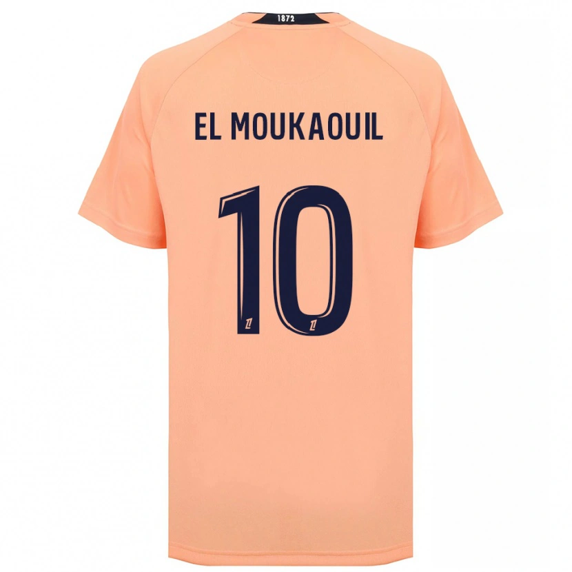 Danxen Kinderen Mohamed El Moukaouil #10 Oranje Marineblauw Uitshirt Uittenue 2025/26 T-Shirt