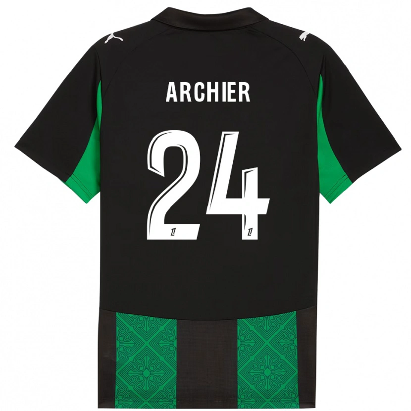 Danxen Kinderen Louann Archier #24 Zwart Groen Uitshirt Uittenue 2025/26 T-Shirt