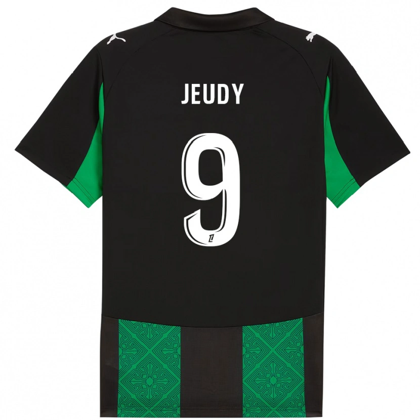 Danxen Kinderen Sherly Jeudy #9 Zwart Groen Uitshirt Uittenue 2025/26 T-Shirt