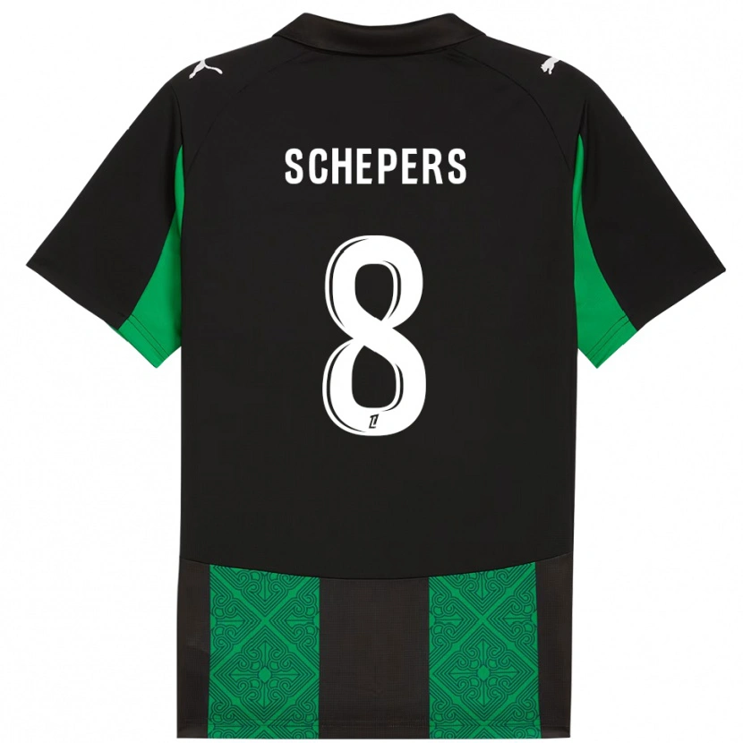 Danxen Kinderen Marie Schepers #8 Zwart Groen Uitshirt Uittenue 2025/26 T-Shirt