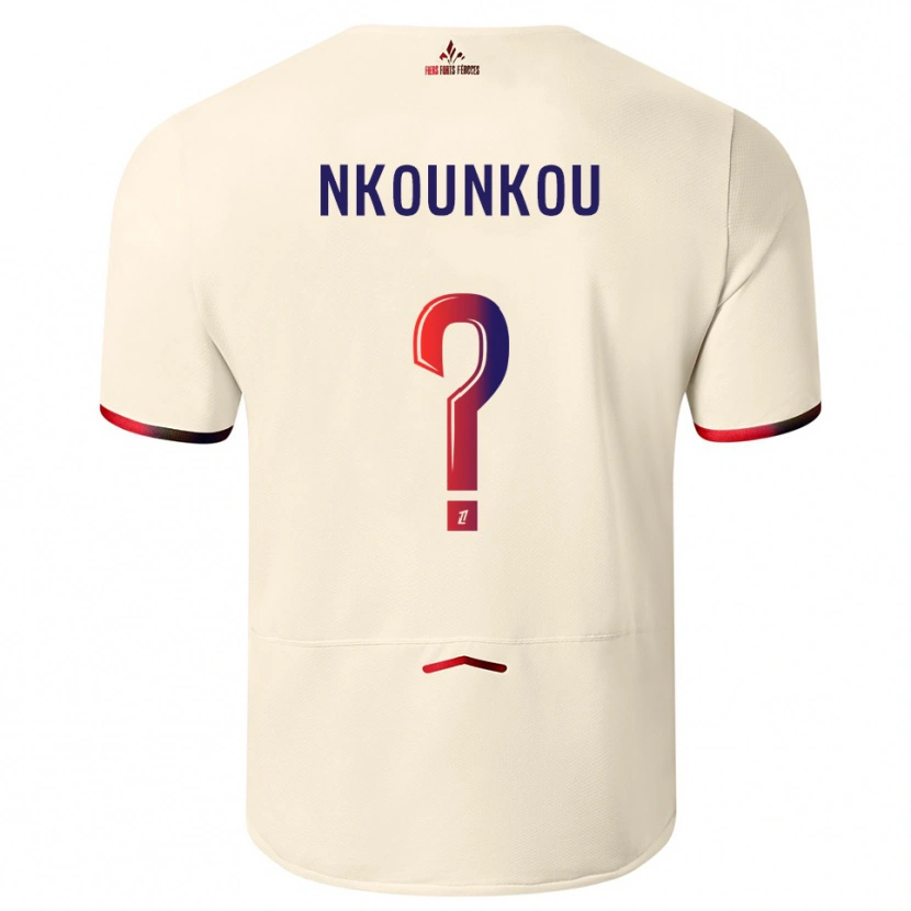 Danxen Kinderen Evrack Nkounkou #0 Gebroken Wit Rood Uitshirt Uittenue 2025/26 T-Shirt