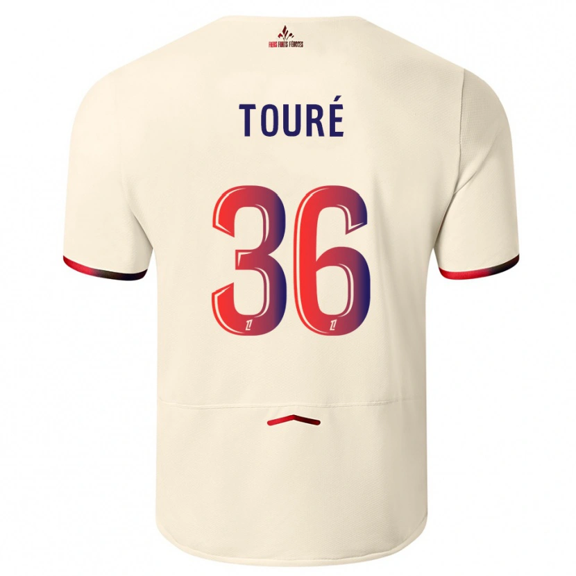 Danxen Kinderen Ousmane Touré #36 Gebroken Wit Rood Uitshirt Uittenue 2025/26 T-Shirt