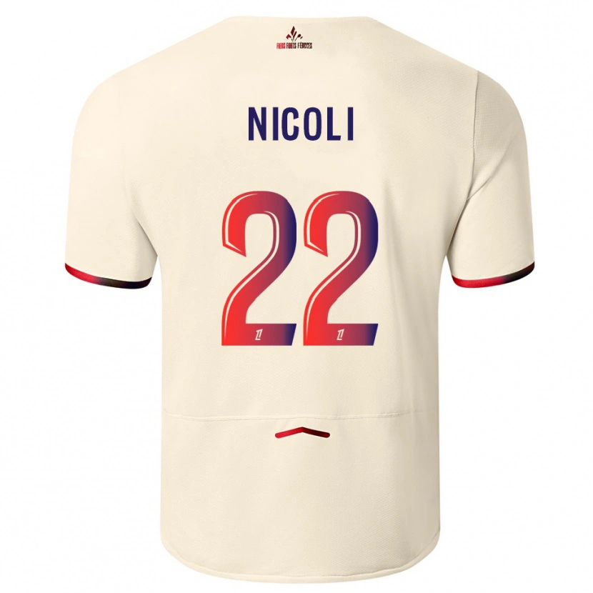 Danxen Kinderen Morgane Nicoli #22 Gebroken Wit Rood Uitshirt Uittenue 2025/26 T-Shirt