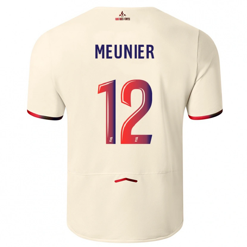 Danxen Kinderen Thomas Meunier #12 Gebroken Wit Rood Uitshirt Uittenue 2025/26 T-Shirt