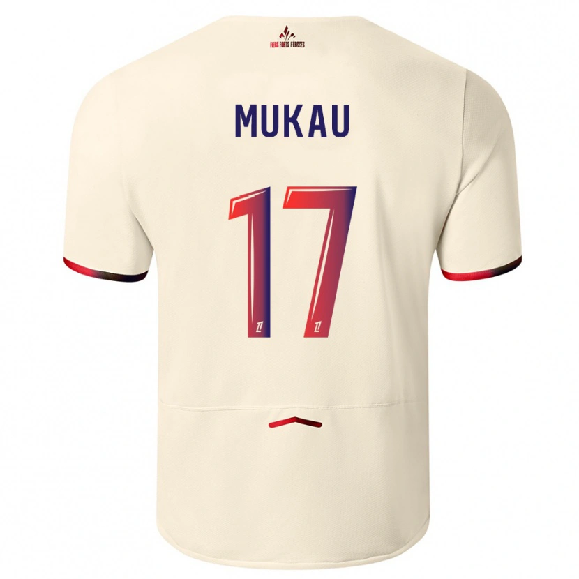 Danxen Kinderen Ngal'ayel Mukau #17 Gebroken Wit Rood Uitshirt Uittenue 2025/26 T-Shirt