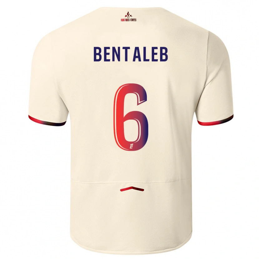 Danxen Kinderen Nabil Bentaleb #6 Gebroken Wit Rood Uitshirt Uittenue 2025/26 T-Shirt