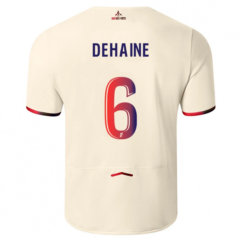 Danxen Kinderen Axel Dehaine #6 Gebroken Wit Rood Uitshirt Uittenue 2025/26 T-Shirt