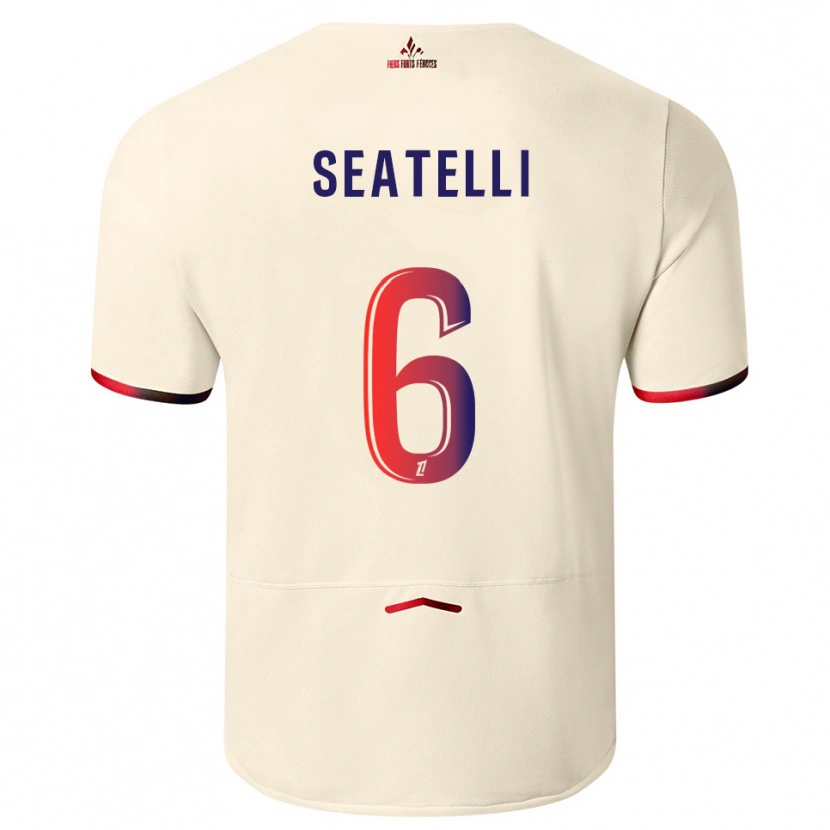 Danxen Kinderen Adrien Seatelli #6 Gebroken Wit Rood Uitshirt Uittenue 2025/26 T-Shirt