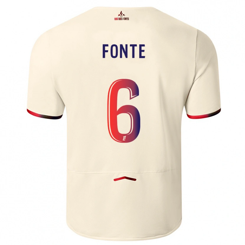 Danxen Kinderen Jose Fonte #6 Gebroken Wit Rood Uitshirt Uittenue 2025/26 T-Shirt
