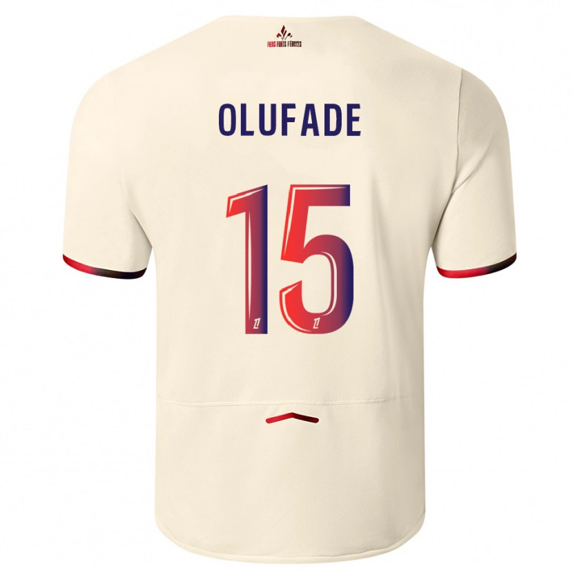 Danxen Kinderen Kingsley Olufade #15 Gebroken Wit Rood Uitshirt Uittenue 2025/26 T-Shirt