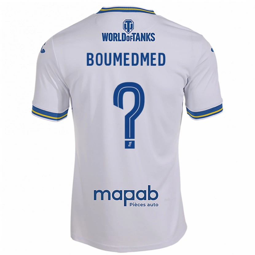 Danxen Kinderen Kamil Boumedmed #0 Wit Hemelsblauw Uitshirt Uittenue 2025/26 T-Shirt
