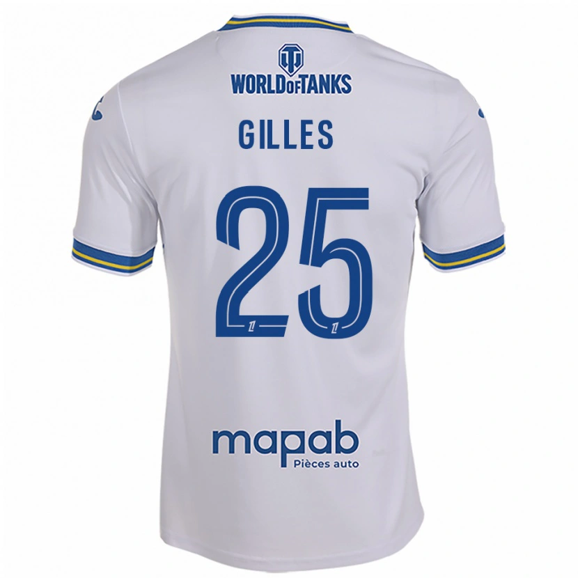 Danxen Kinderen Elodie Gilles #25 Wit Hemelsblauw Uitshirt Uittenue 2025/26 T-Shirt
