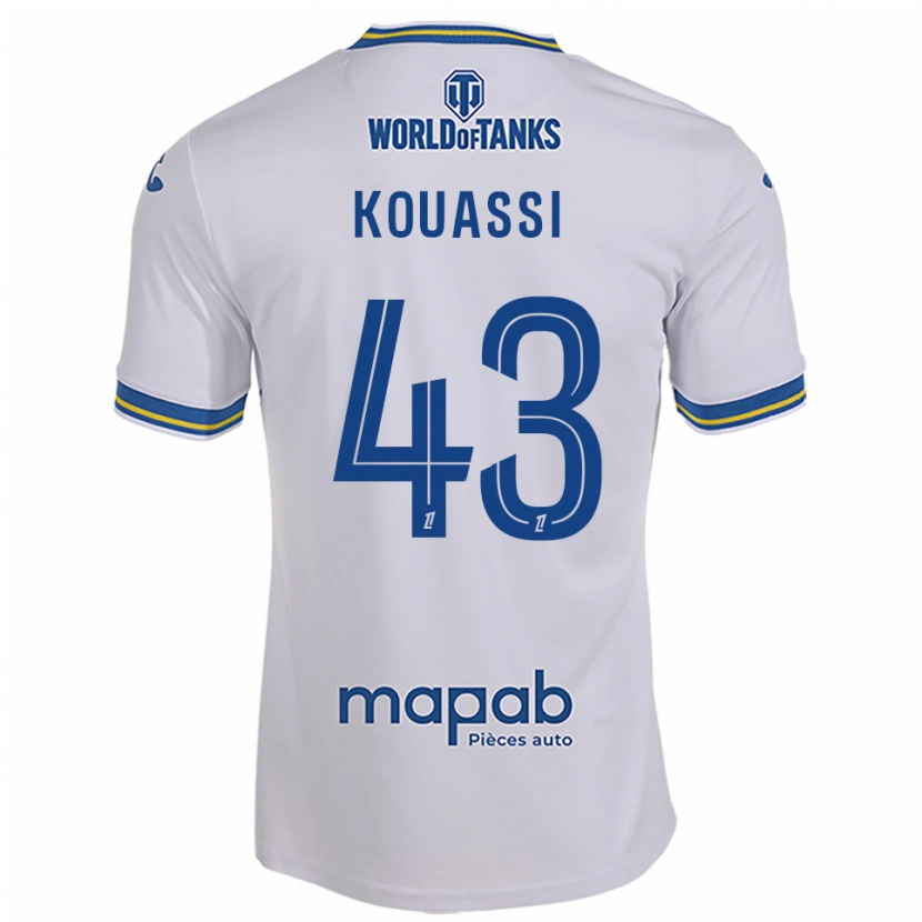 Danxen Kinderen Arsène Kouassi #43 Wit Hemelsblauw Uitshirt Uittenue 2025/26 T-Shirt