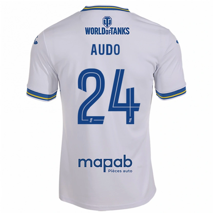 Danxen Kinderen Noémie Audo #24 Wit Hemelsblauw Uitshirt Uittenue 2025/26 T-Shirt