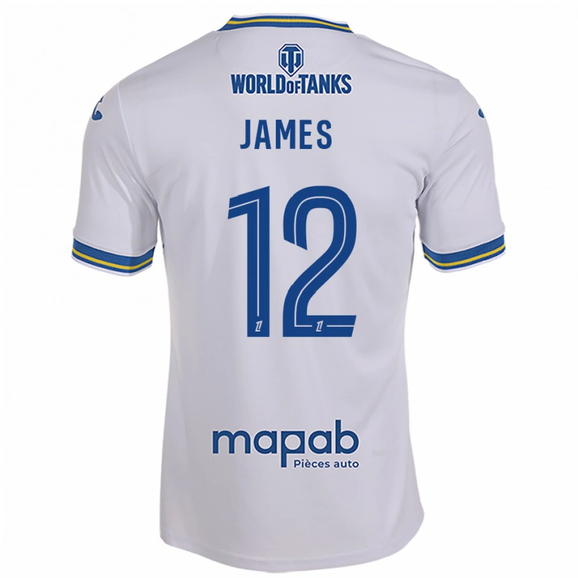 Danxen Kinderen Isaac James #12 Wit Hemelsblauw Uitshirt Uittenue 2025/26 T-Shirt