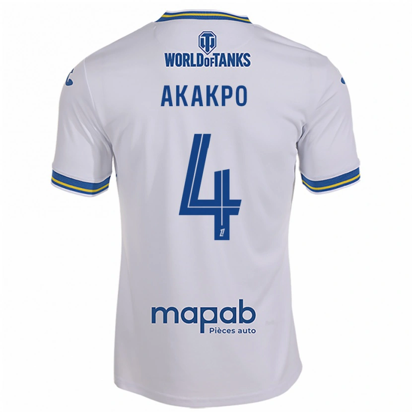 Danxen Kinderen Izak Akakpo #4 Wit Hemelsblauw Uitshirt Uittenue 2025/26 T-Shirt