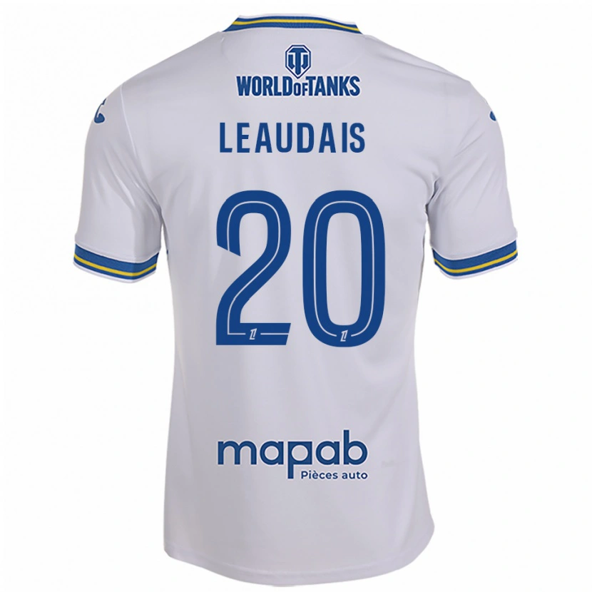 Danxen Kinderen Lucas Leaudais #20 Wit Hemelsblauw Uitshirt Uittenue 2025/26 T-Shirt