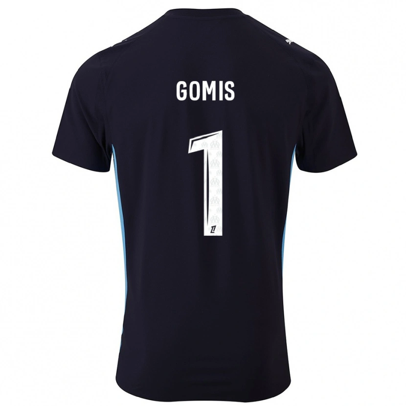 Danxen Kinderen Ibrahim Gomis #1 Zwart Hemelsblauw Uitshirt Uittenue 2025/26 T-Shirt