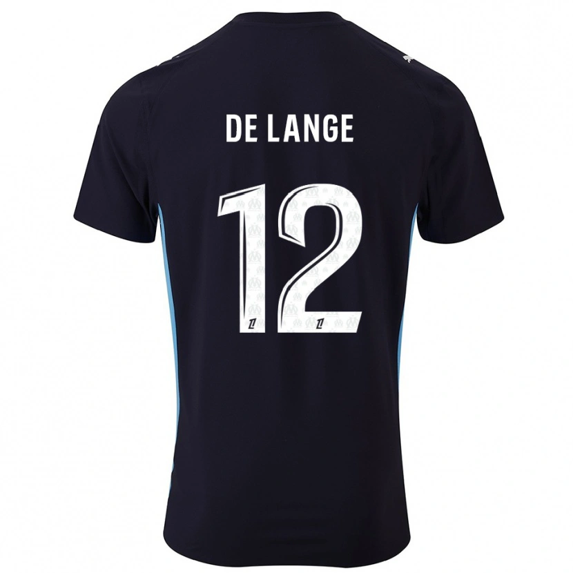 Danxen Kinderen Jeffrey De Lange #12 Zwart Hemelsblauw Uitshirt Uittenue 2025/26 T-Shirt