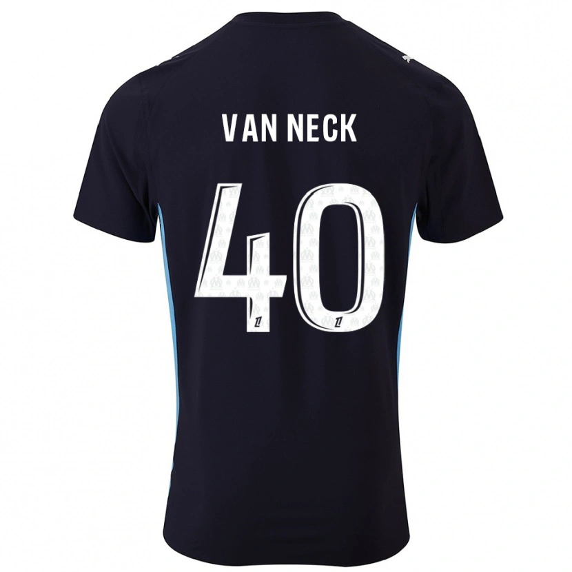 Danxen Kinderen Jelle Van Neck #40 Zwart Hemelsblauw Uitshirt Uittenue 2025/26 T-Shirt