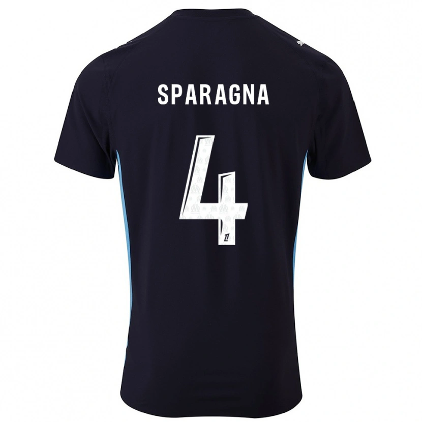 Danxen Kinderen Stéphane Sparagna #4 Zwart Hemelsblauw Uitshirt Uittenue 2025/26 T-Shirt