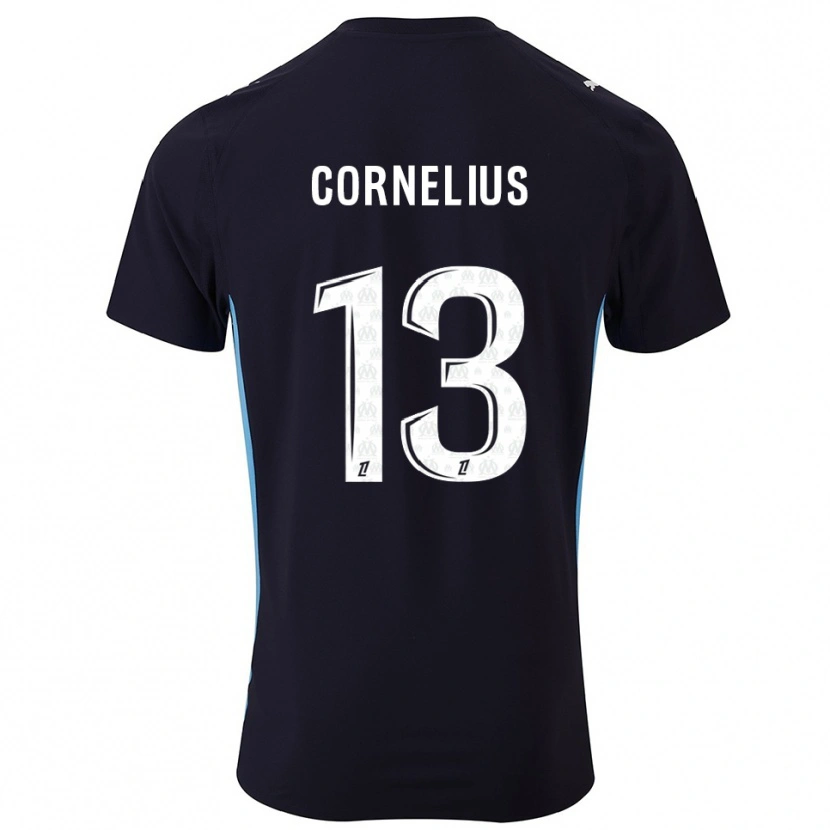 Danxen Kinderen Derek Cornelius #13 Zwart Hemelsblauw Uitshirt Uittenue 2025/26 T-Shirt