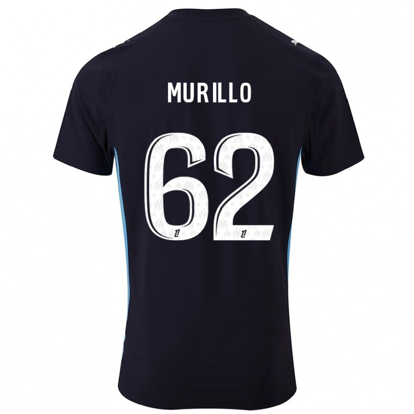 Danxen Kinderen Amir Murillo #62 Zwart Hemelsblauw Uitshirt Uittenue 2025/26 T-Shirt