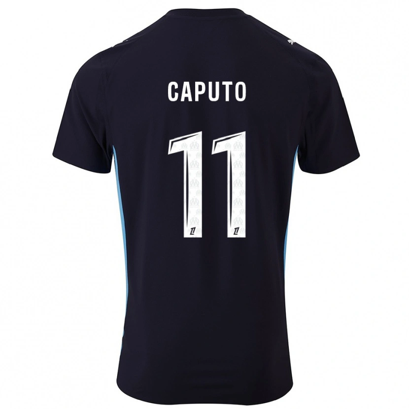 Danxen Kinderen Cindy Caputo #11 Zwart Hemelsblauw Uitshirt Uittenue 2025/26 T-Shirt