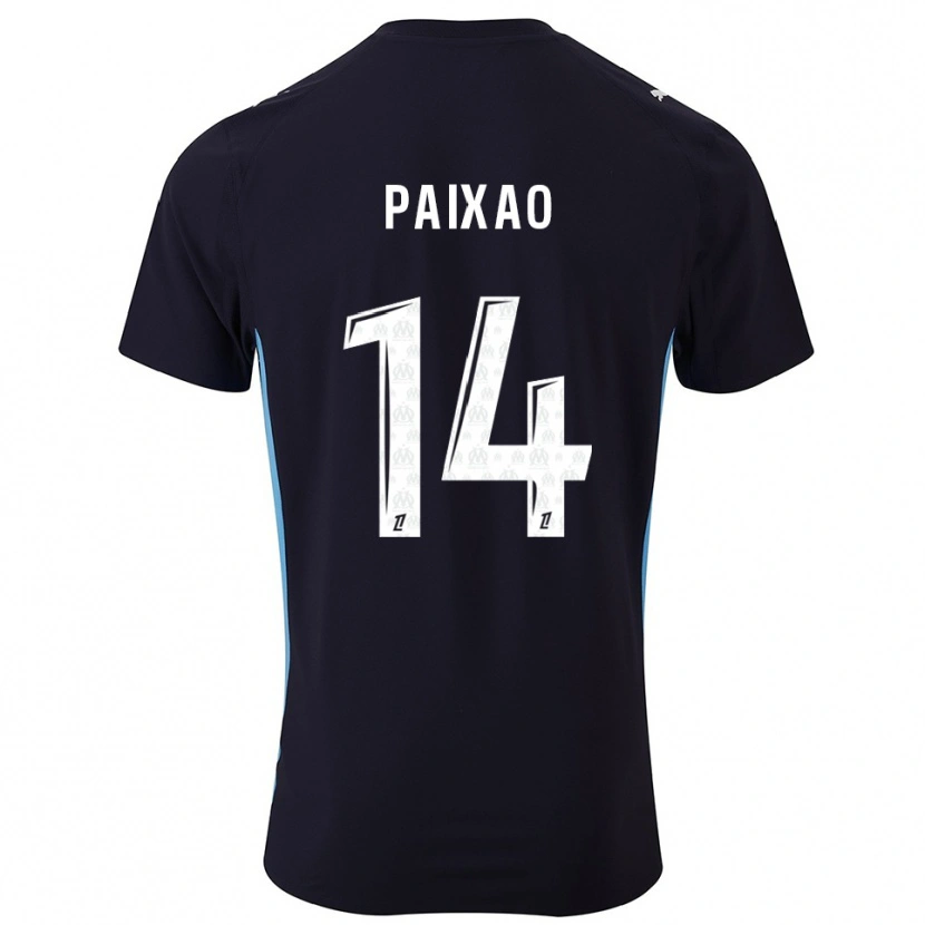 Danxen Kinderen Igor Paixão #14 Zwart Hemelsblauw Uitshirt Uittenue 2025/26 T-Shirt