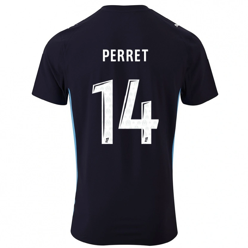 Danxen Kinderen Jenny Perret #14 Zwart Hemelsblauw Uitshirt Uittenue 2025/26 T-Shirt
