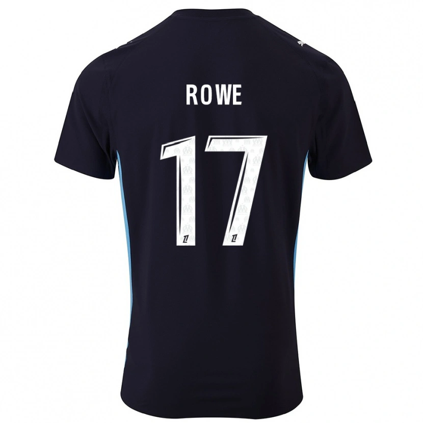 Danxen Kinderen Jonathan Rowe #17 Zwart Hemelsblauw Uitshirt Uittenue 2025/26 T-Shirt