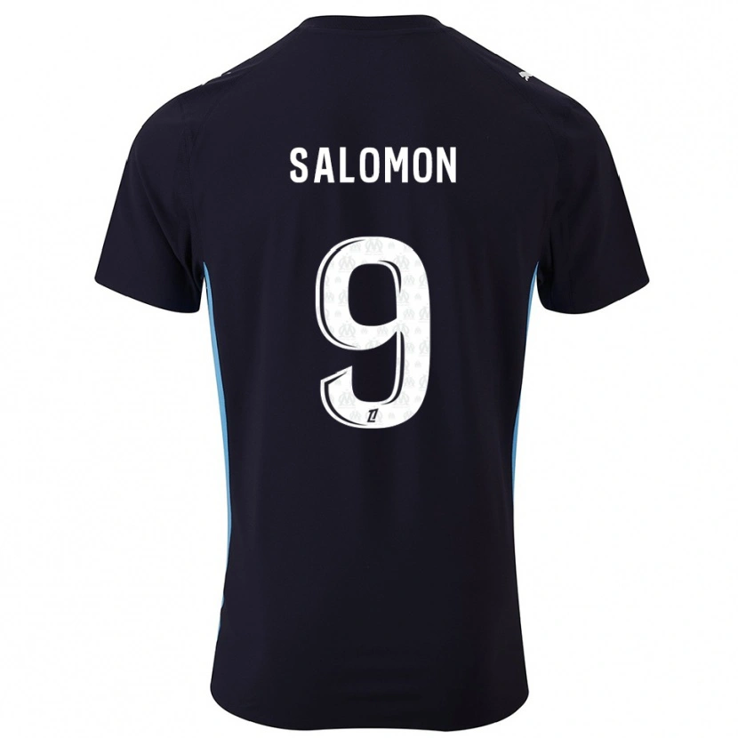 Danxen Kinderen Maeva Salomon #9 Zwart Hemelsblauw Uitshirt Uittenue 2025/26 T-Shirt