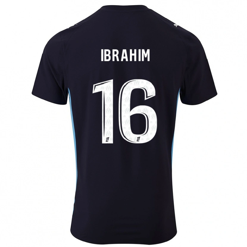 Danxen Kinderen Ayman Ibrahim #16 Zwart Hemelsblauw Uitshirt Uittenue 2025/26 T-Shirt