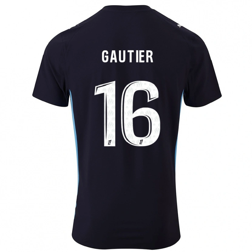 Danxen Kinderen Elisa Gautier #16 Zwart Hemelsblauw Uitshirt Uittenue 2025/26 T-Shirt
