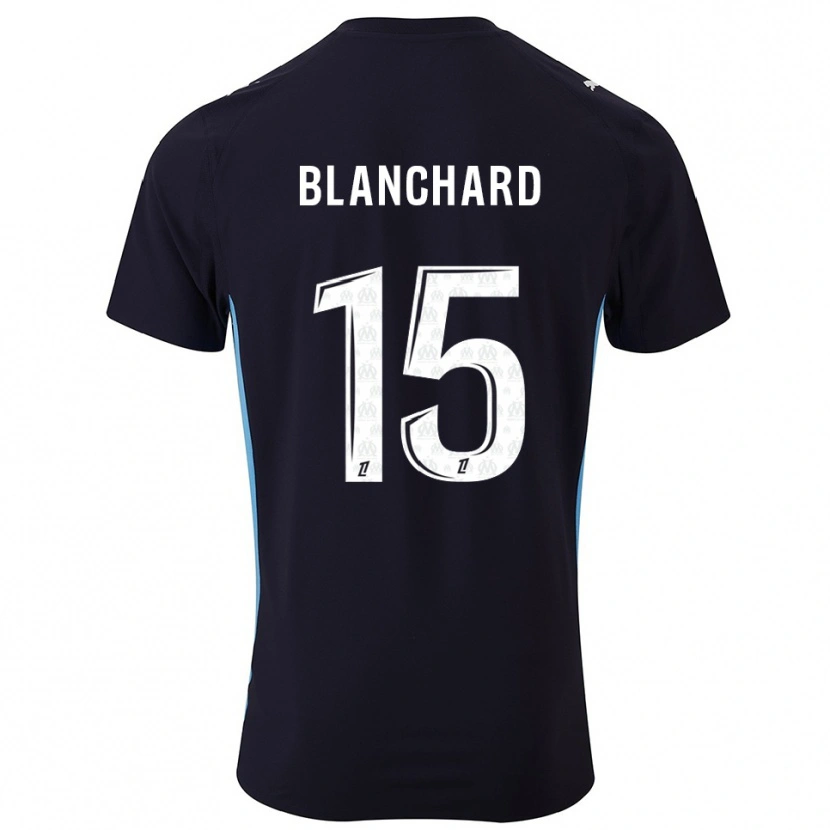 Danxen Kinderen Ninon Blanchard #15 Zwart Hemelsblauw Uitshirt Uittenue 2025/26 T-Shirt