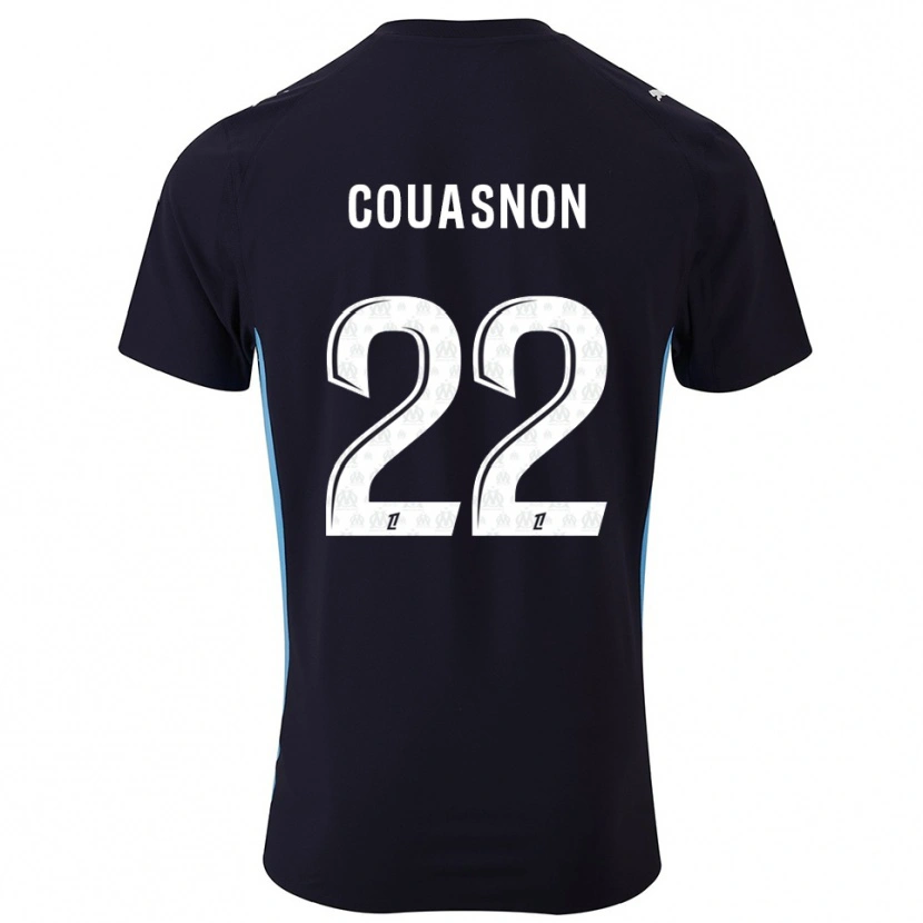 Danxen Kinderen Roxane Couasnon #22 Zwart Hemelsblauw Uitshirt Uittenue 2025/26 T-Shirt