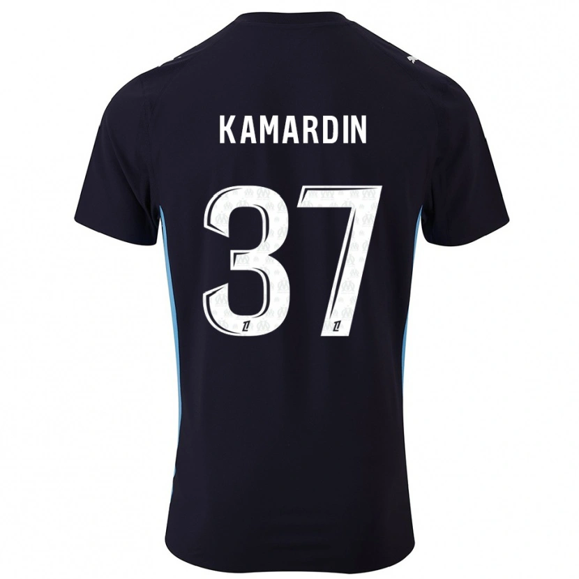 Danxen Kinderen Aaron Kamardin #37 Zwart Hemelsblauw Uitshirt Uittenue 2025/26 T-Shirt