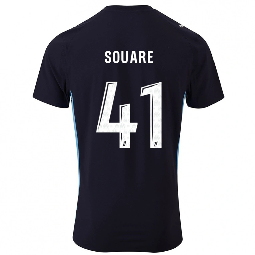Danxen Kinderen Cheick Souare #41 Zwart Hemelsblauw Uitshirt Uittenue 2025/26 T-Shirt