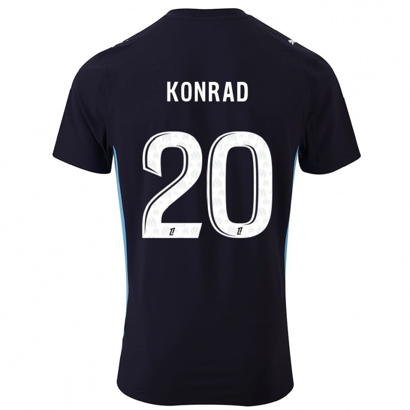 Danxen Kinderen Konrad De La Fuente #20 Zwart Hemelsblauw Uitshirt Uittenue 2025/26 T-Shirt