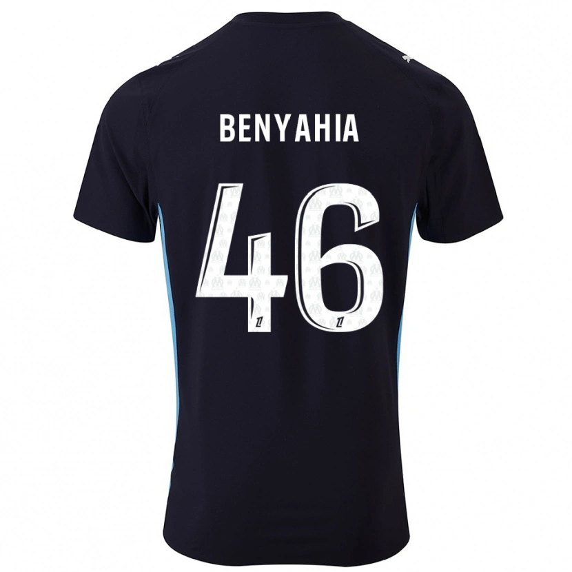 Danxen Kinderen Aylan Benyahia-Tani #46 Zwart Hemelsblauw Uitshirt Uittenue 2025/26 T-Shirt