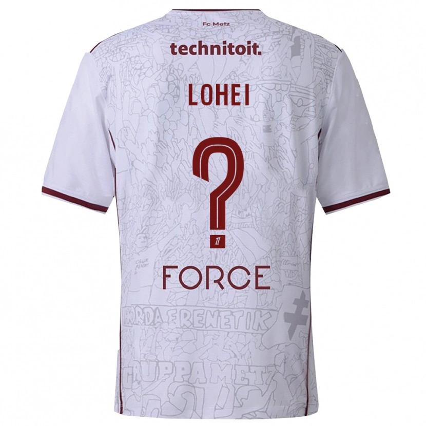 Danxen Kinderen Fabio Lohei #0 Wit Bordeaux Uitshirt Uittenue 2025/26 T-Shirt