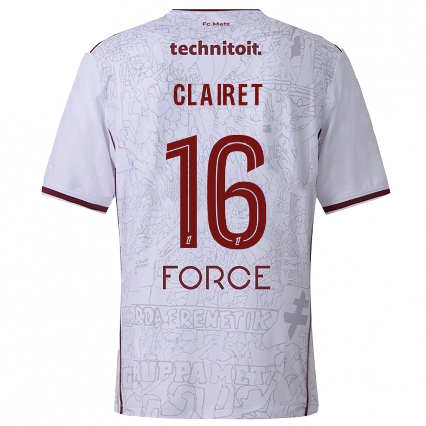 Danxen Kinderen Duncan Clairet #16 Wit Bordeaux Uitshirt Uittenue 2025/26 T-Shirt