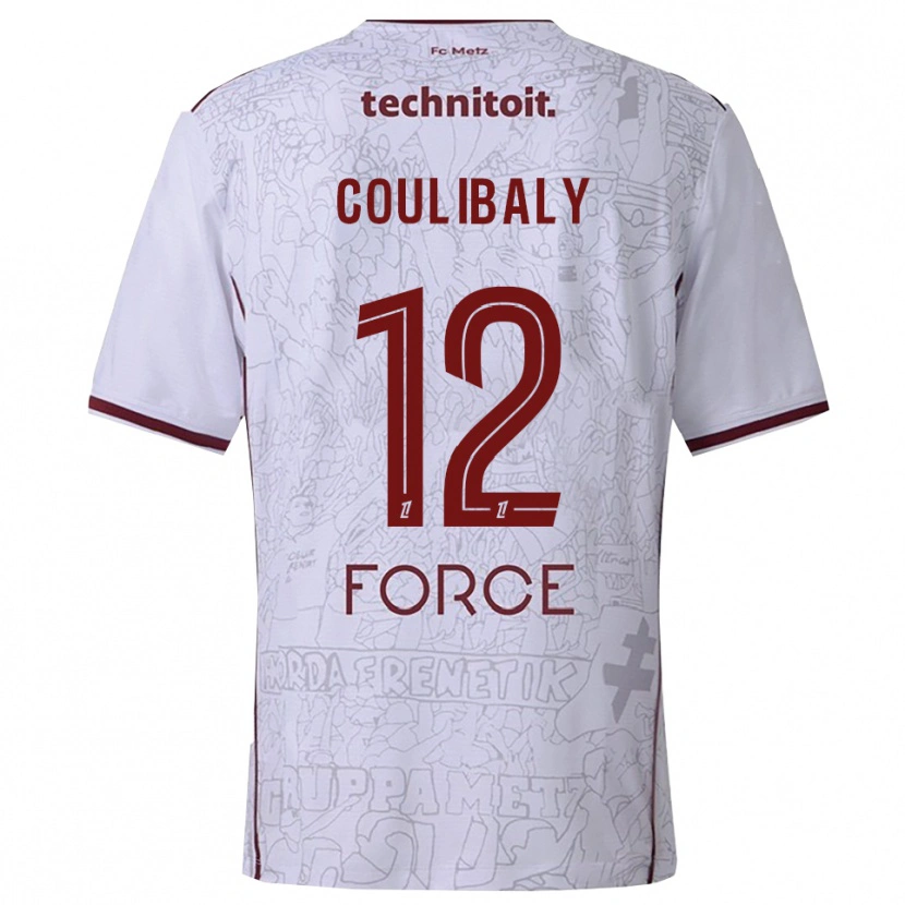 Danxen Kinderen Kady Coulibaly #12 Wit Bordeaux Uitshirt Uittenue 2025/26 T-Shirt