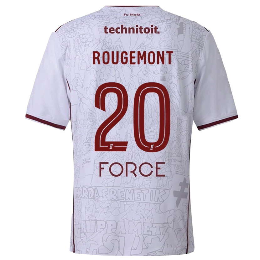 Danxen Kinderen Justine Rougemont #20 Wit Bordeaux Uitshirt Uittenue 2025/26 T-Shirt