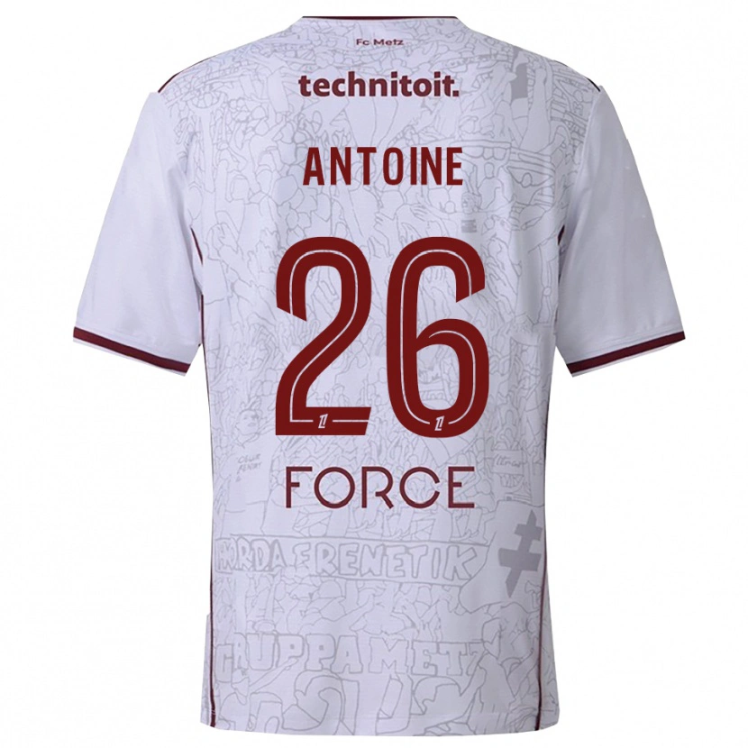 Danxen Kinderen Maud Antoine #26 Wit Bordeaux Uitshirt Uittenue 2025/26 T-Shirt